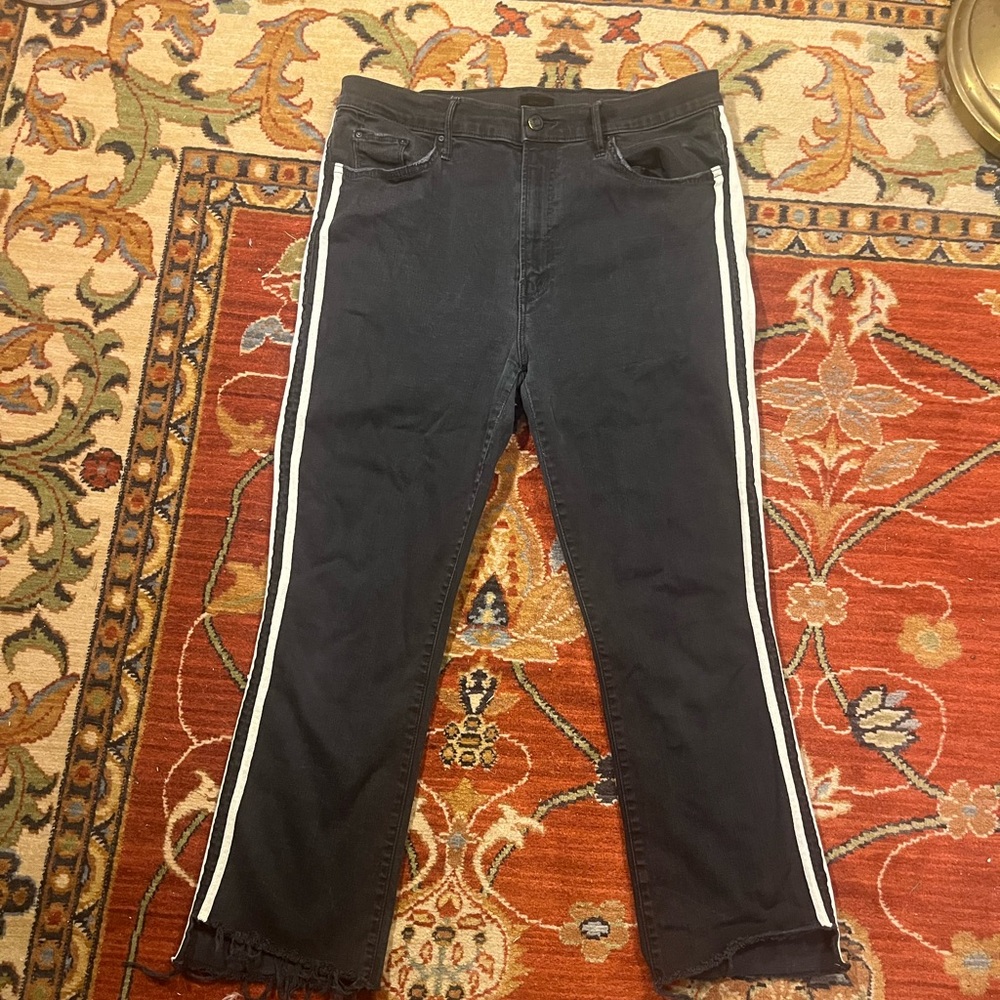 Mother • black jeans with white striped down side